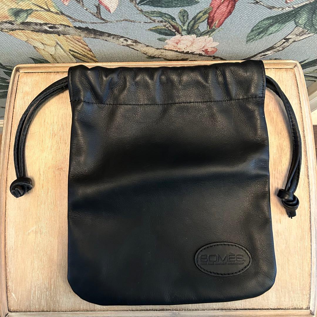 ソメスサドル　ポーチ　革②　巾着　ブラック