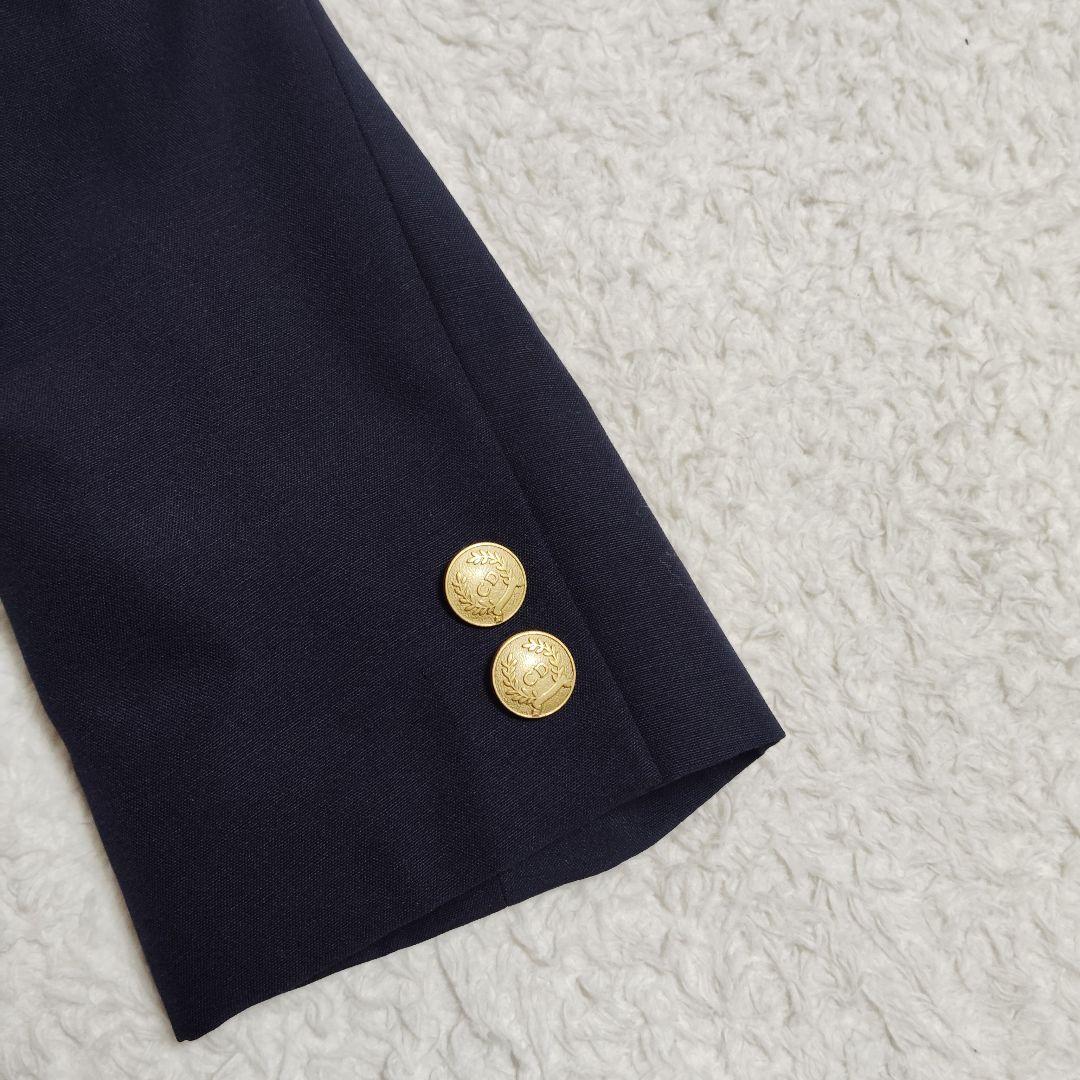 美品　Christian Dior ウール 紺ブレザー ダブル M