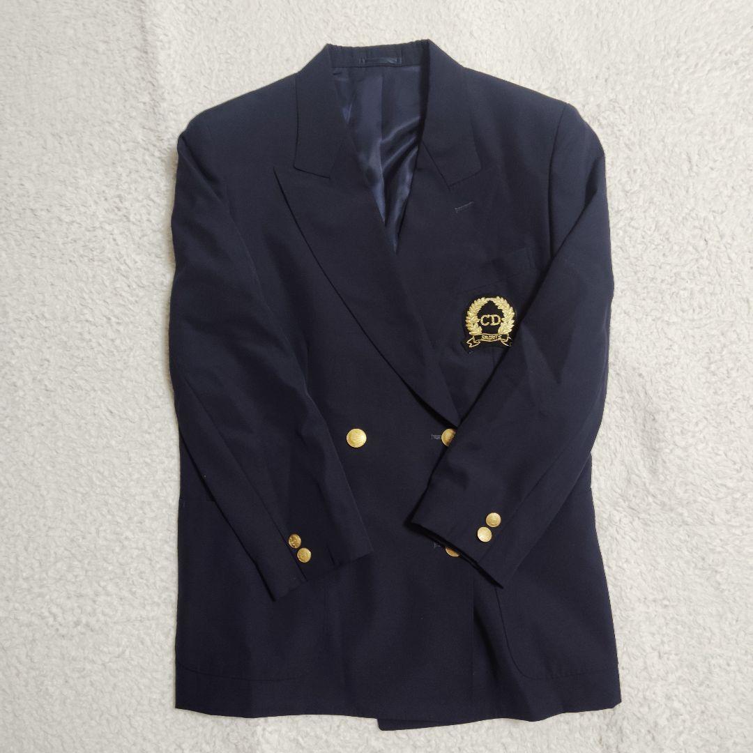 美品　Christian Dior ウール 紺ブレザー ダブル M