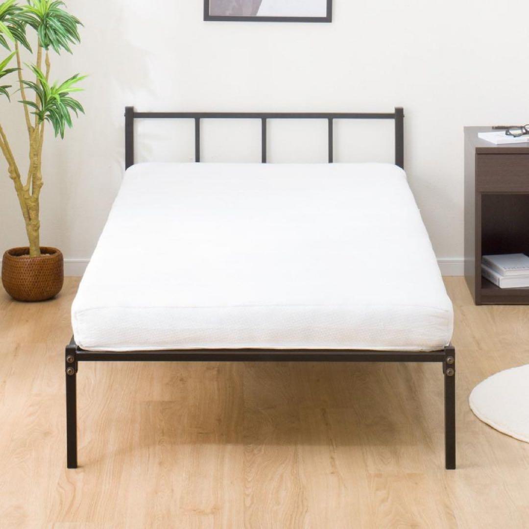 ニトリ スチールベッド JH3 BK シングル ベッドフレーム ブラックメッシュ