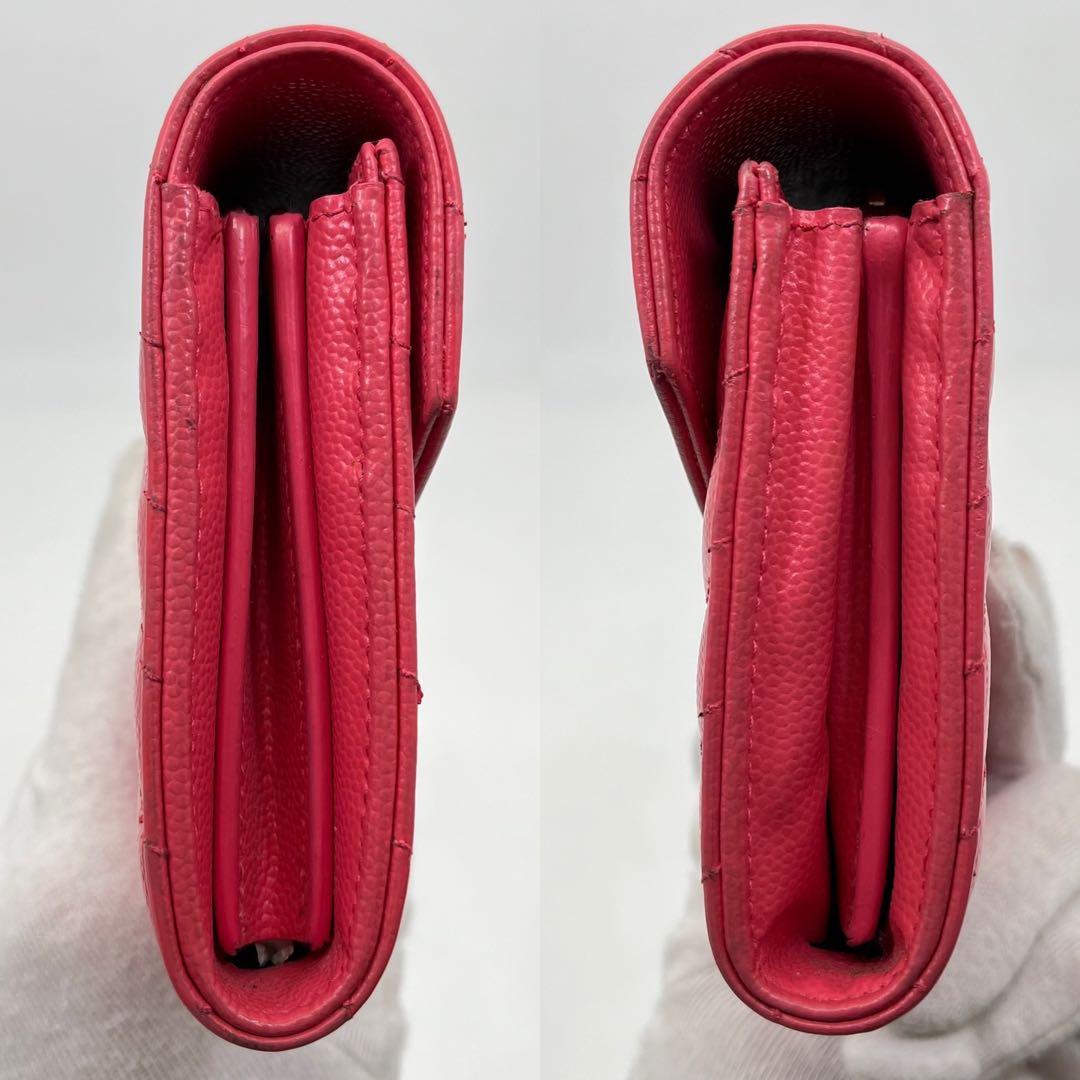 サンローラン 長財布 カサンドラ Vステッチ キャビアスキン ロゴ金具 箱付き