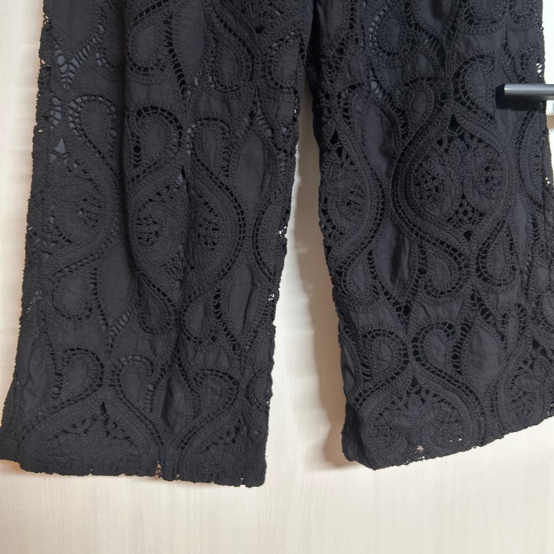 人気　美品　doudou レースパンツ　ブラック　TM