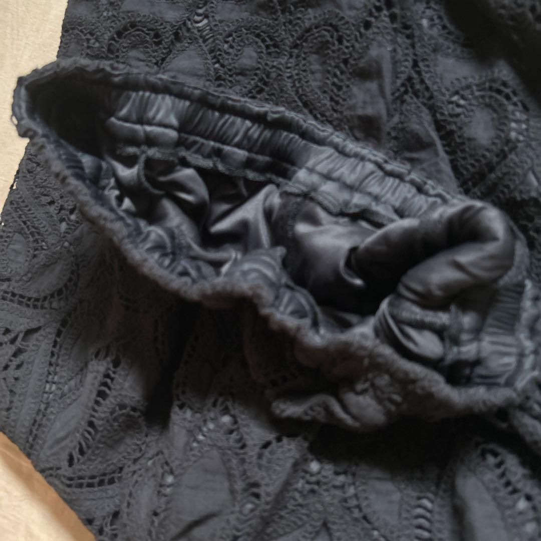 人気　美品　doudou レースパンツ　ブラック　TM