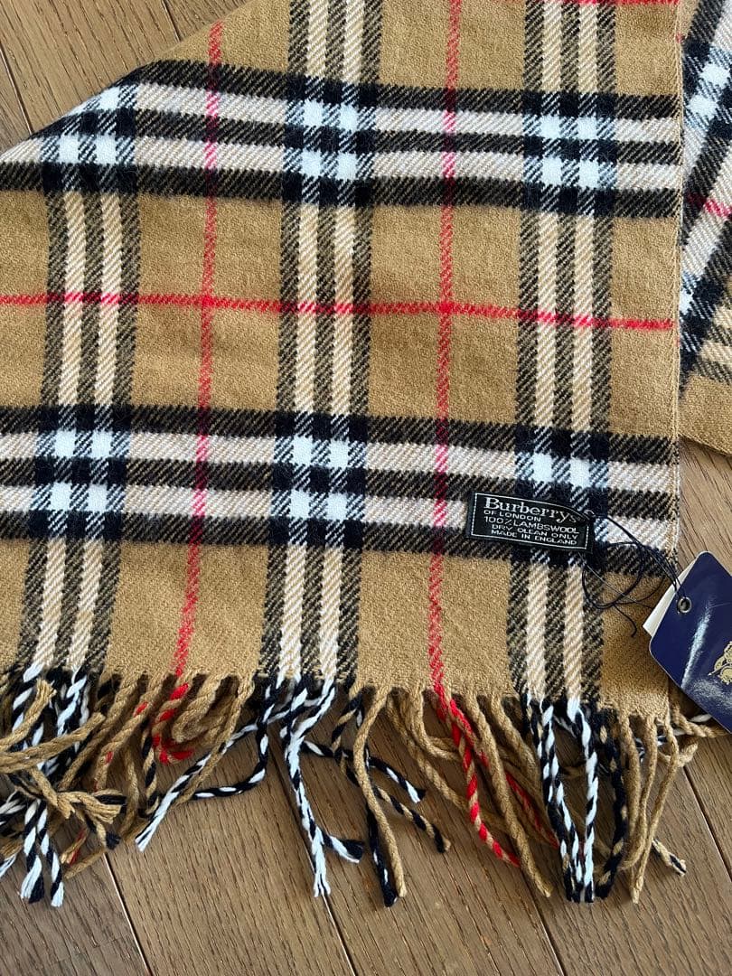 新品未使用タグ付き　Burberry チェック柄マフラー ベージュ