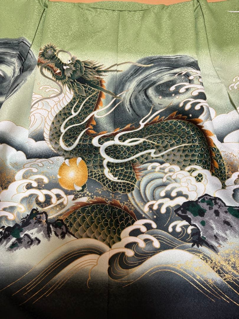 七五三　五歳男子フルセット 龍と波の模様