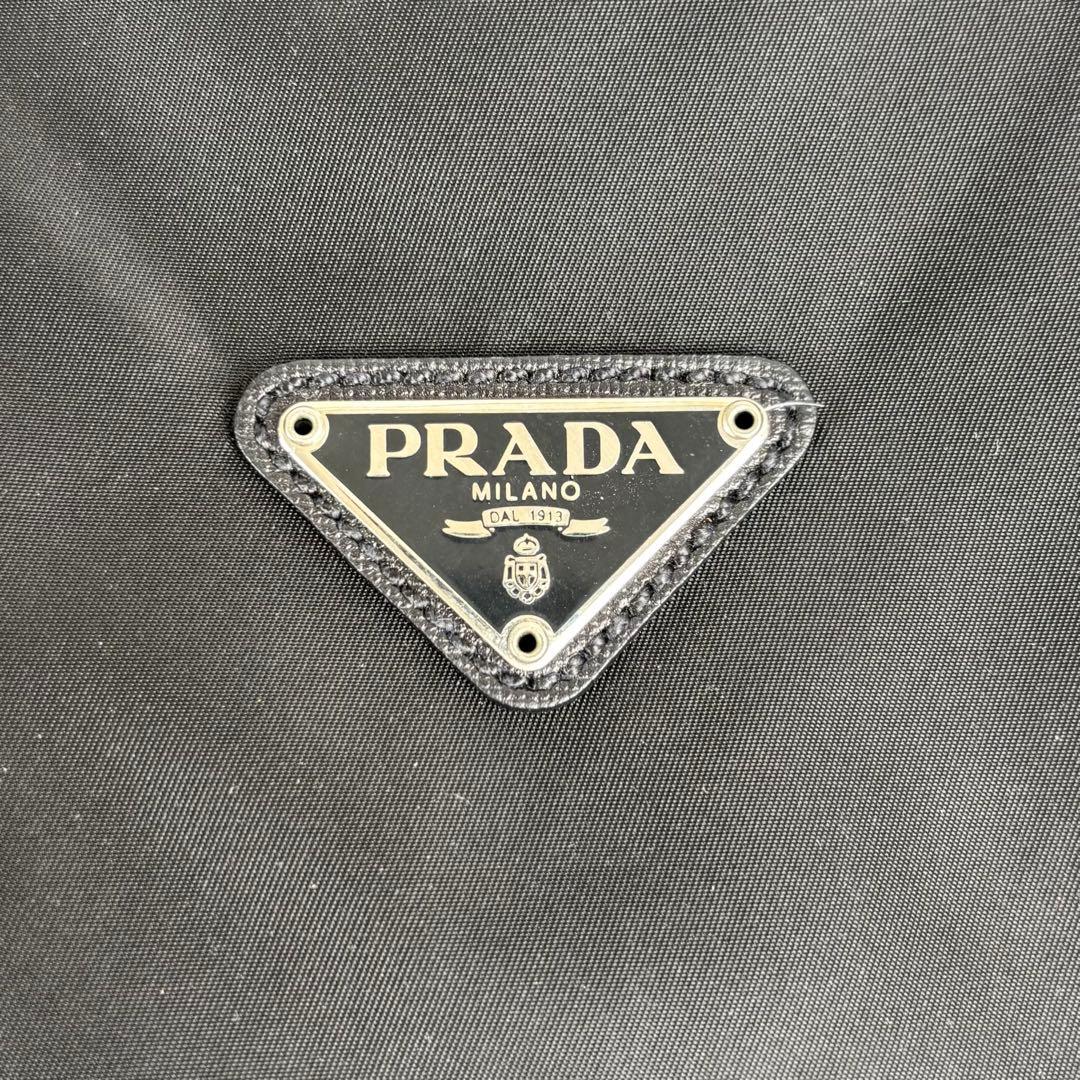 極美品 プラダ 2way ボストンバッグ ナイロン サフィアーノレザー ブラック