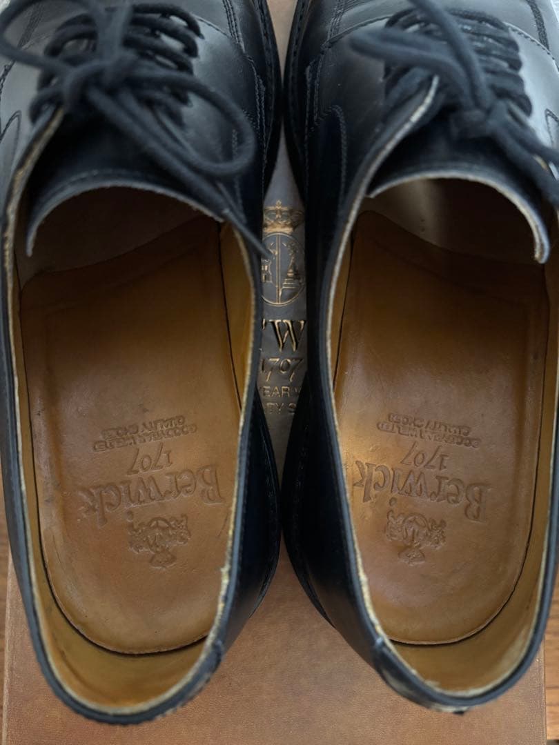 【美品】Berwick バーウィック Uチップ 6823 UK7 黒 ビブラム