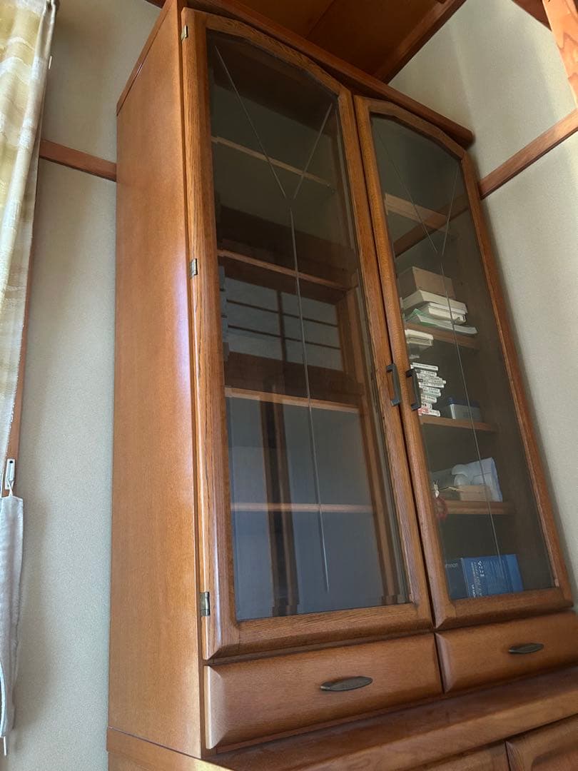 レトロ 木製 食器棚 本棚 ブラウン ディスプレイ キャビネット