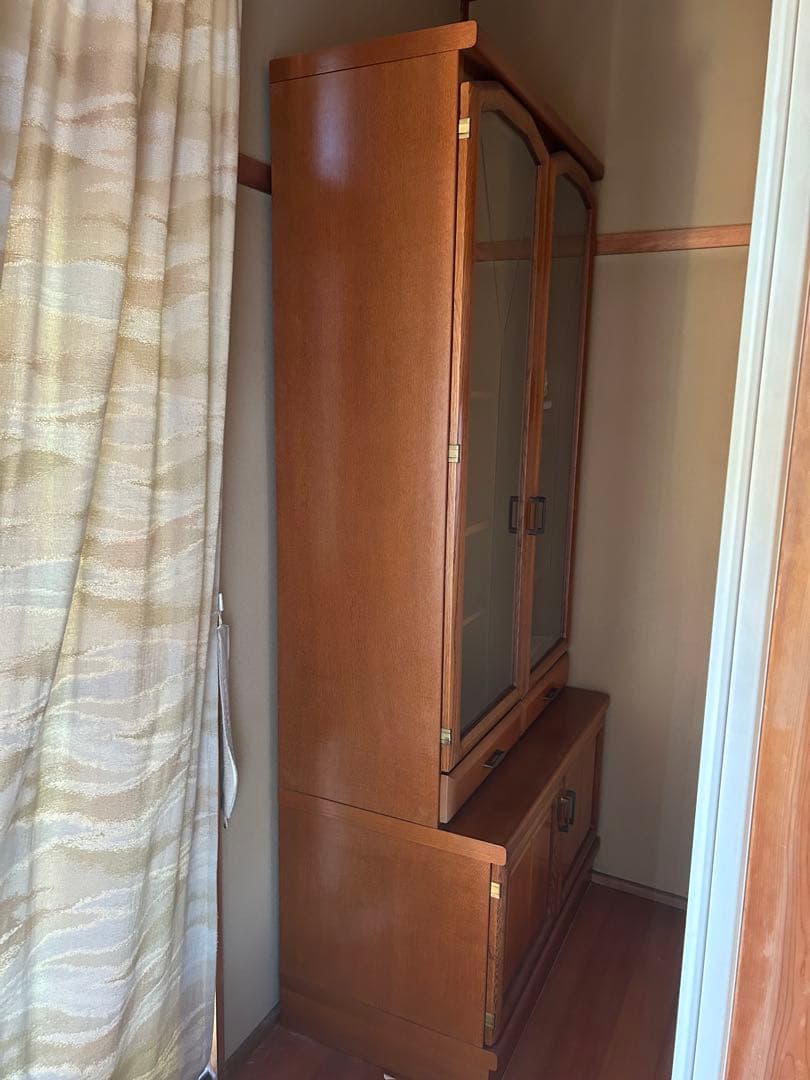 レトロ 木製 食器棚 本棚 ブラウン ディスプレイ キャビネット