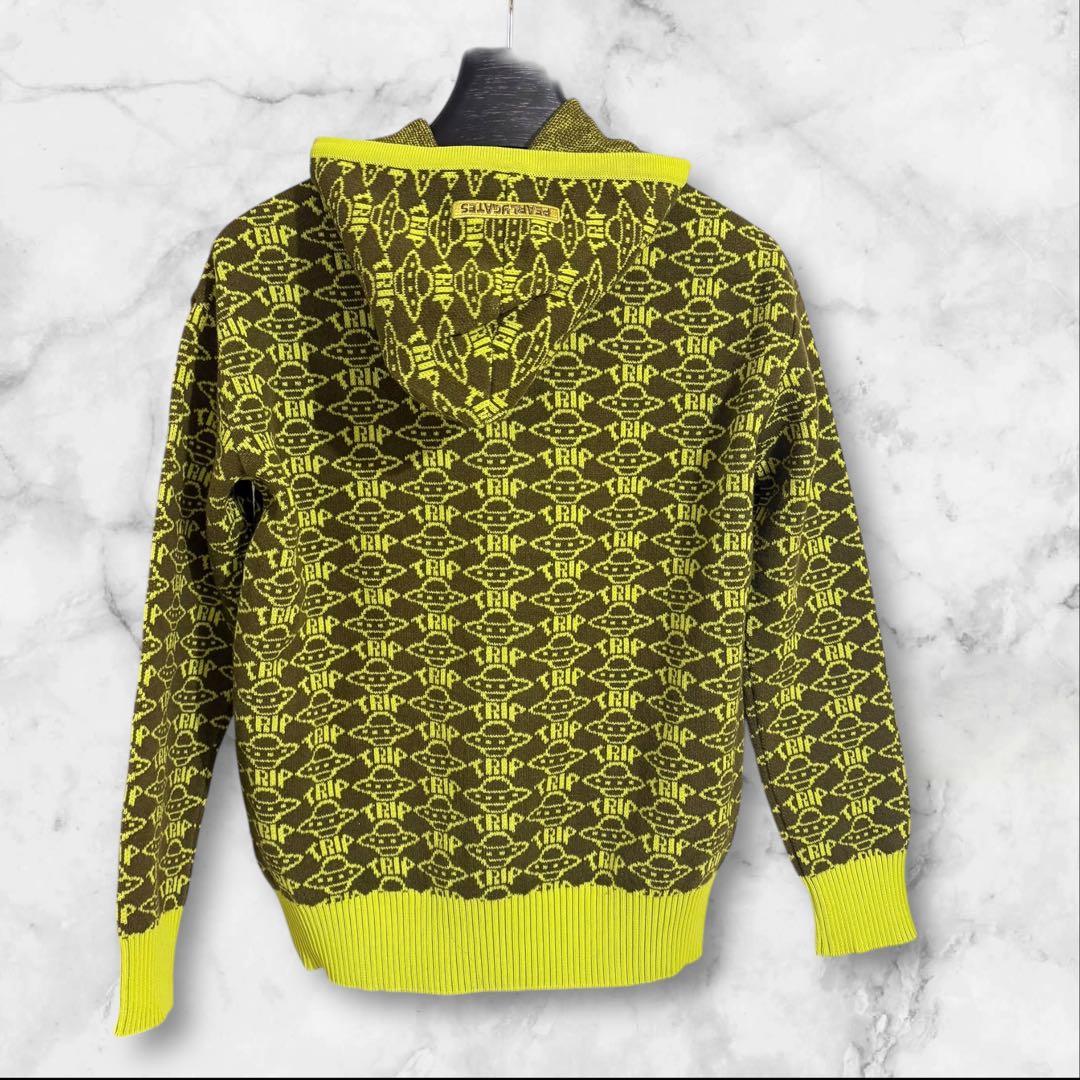 PEARLYGATES UFO総柄ニットジップアップジャケット　サイズ0美品