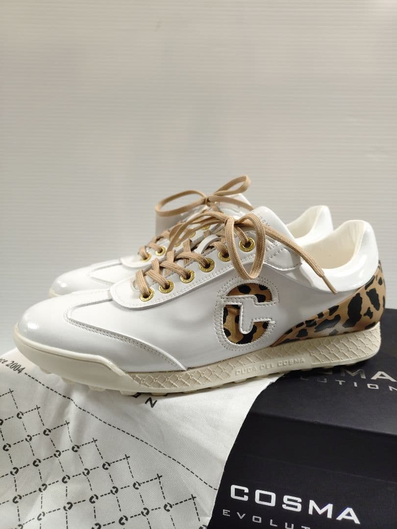 DUCA DEL COSMA ゴルフシューズ ホワイト/レオパード