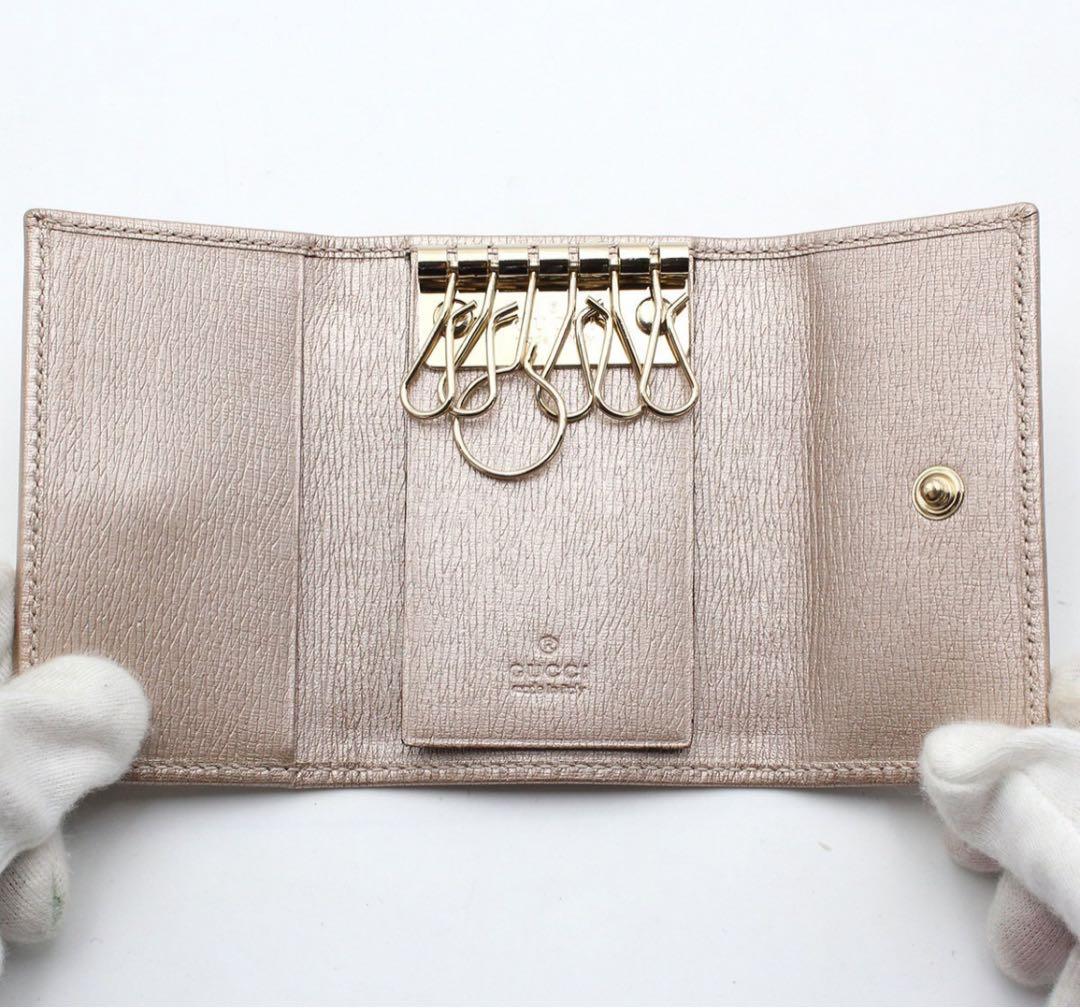 E2495 未使用 グッチ ラブリーハート 6連 キーケース