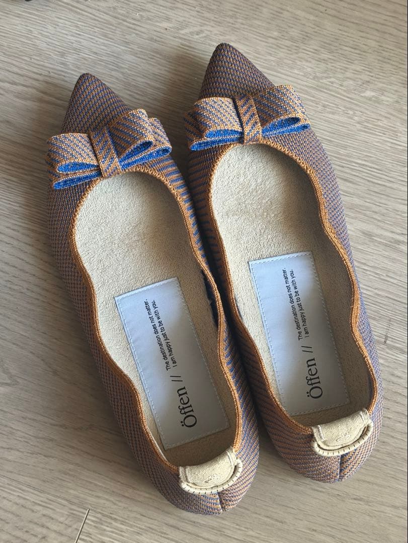 Öffen フラットシューズ pointed-RUBAN サイズ38