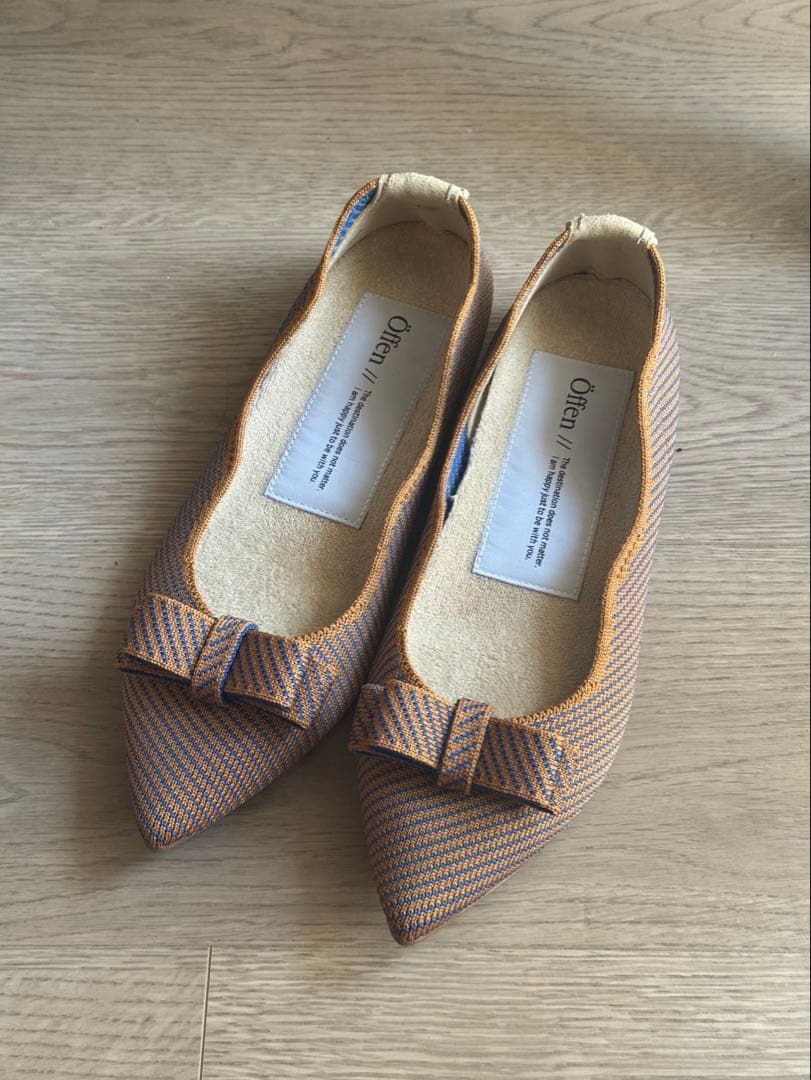 Öffen フラットシューズ pointed-RUBAN サイズ38