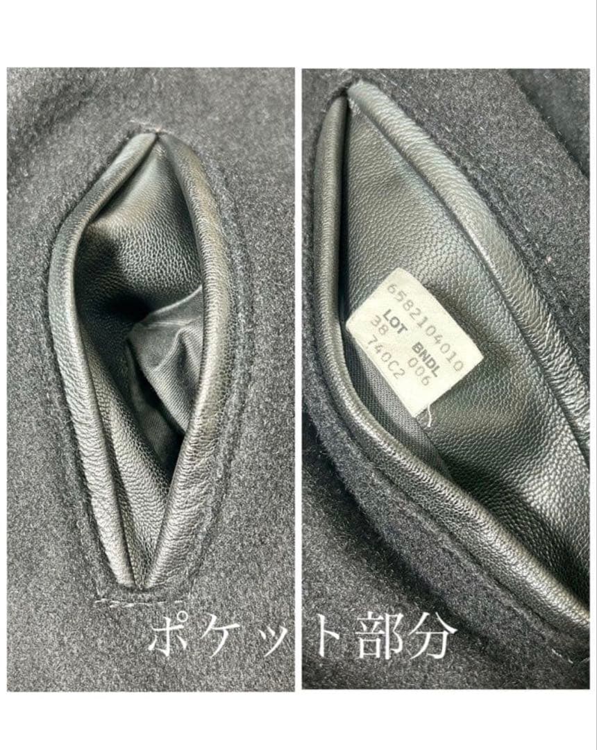 希少　Schott ショット389ピーコート 　金ボタン　裏地　赤　黒 ウール