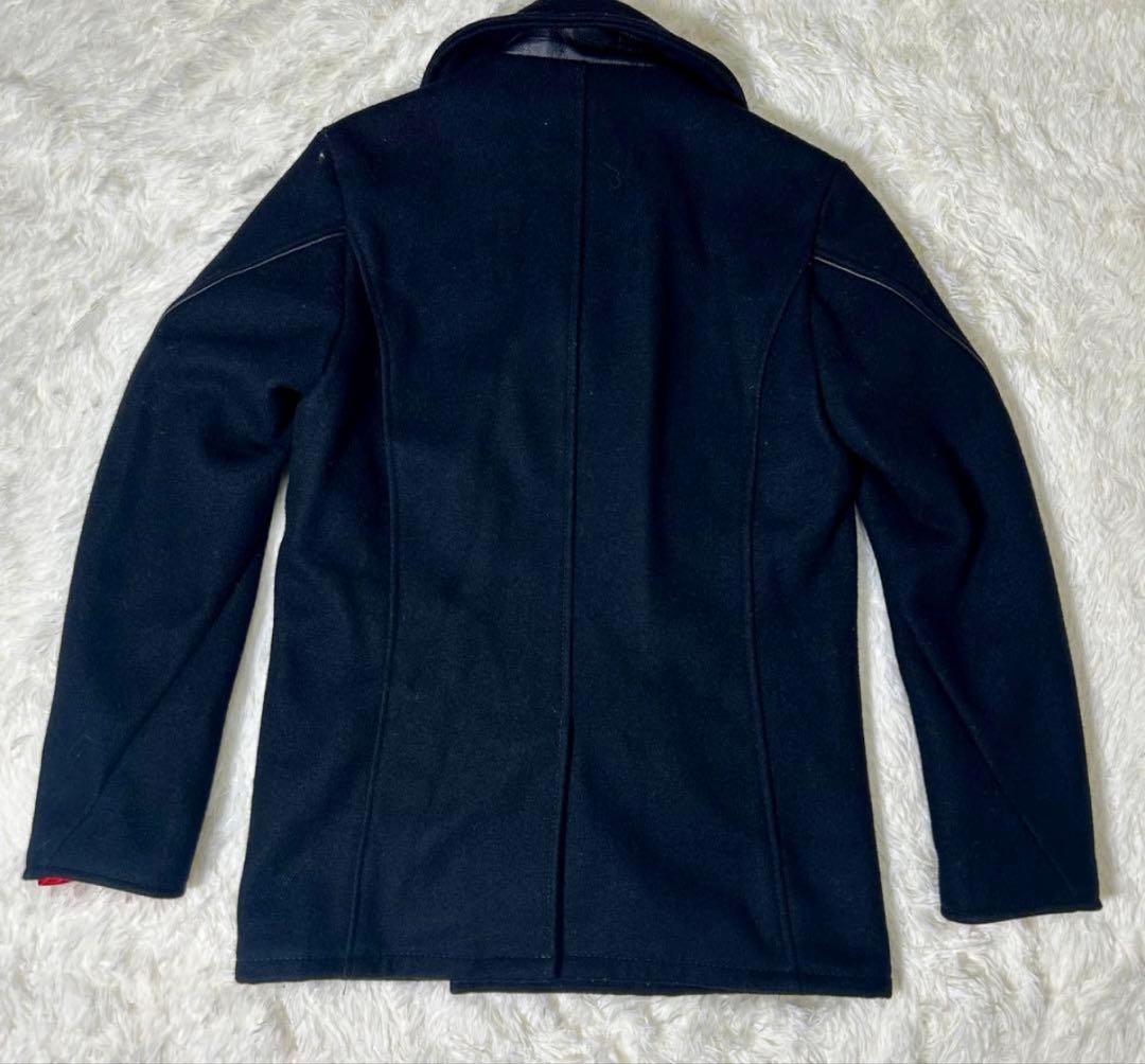 希少　Schott ショット389ピーコート 　金ボタン　裏地　赤　黒 ウール