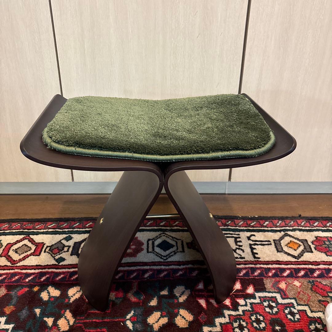 A*e様 天童木工　バタフライスツール　ローズウッド　専用サイズラグ付き