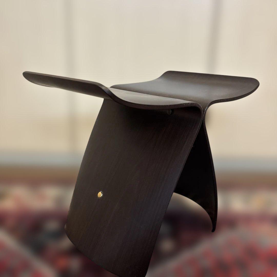 A*e様 天童木工　バタフライスツール　ローズウッド　専用サイズラグ付き