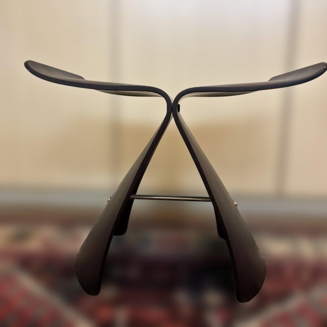 A*e様 天童木工　バタフライスツール　ローズウッド　専用サイズラグ付き