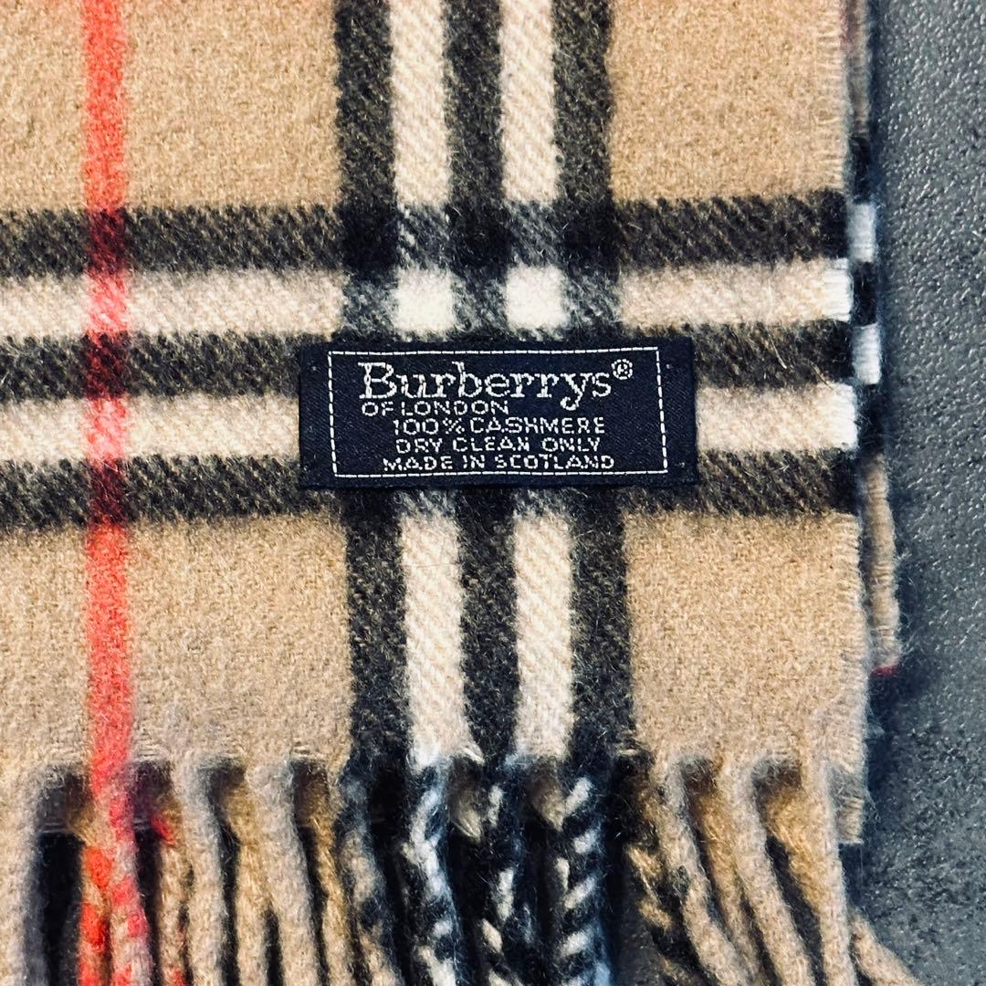BURBERRY ノバチェック カシミヤ100% マフラー ベージュ　①