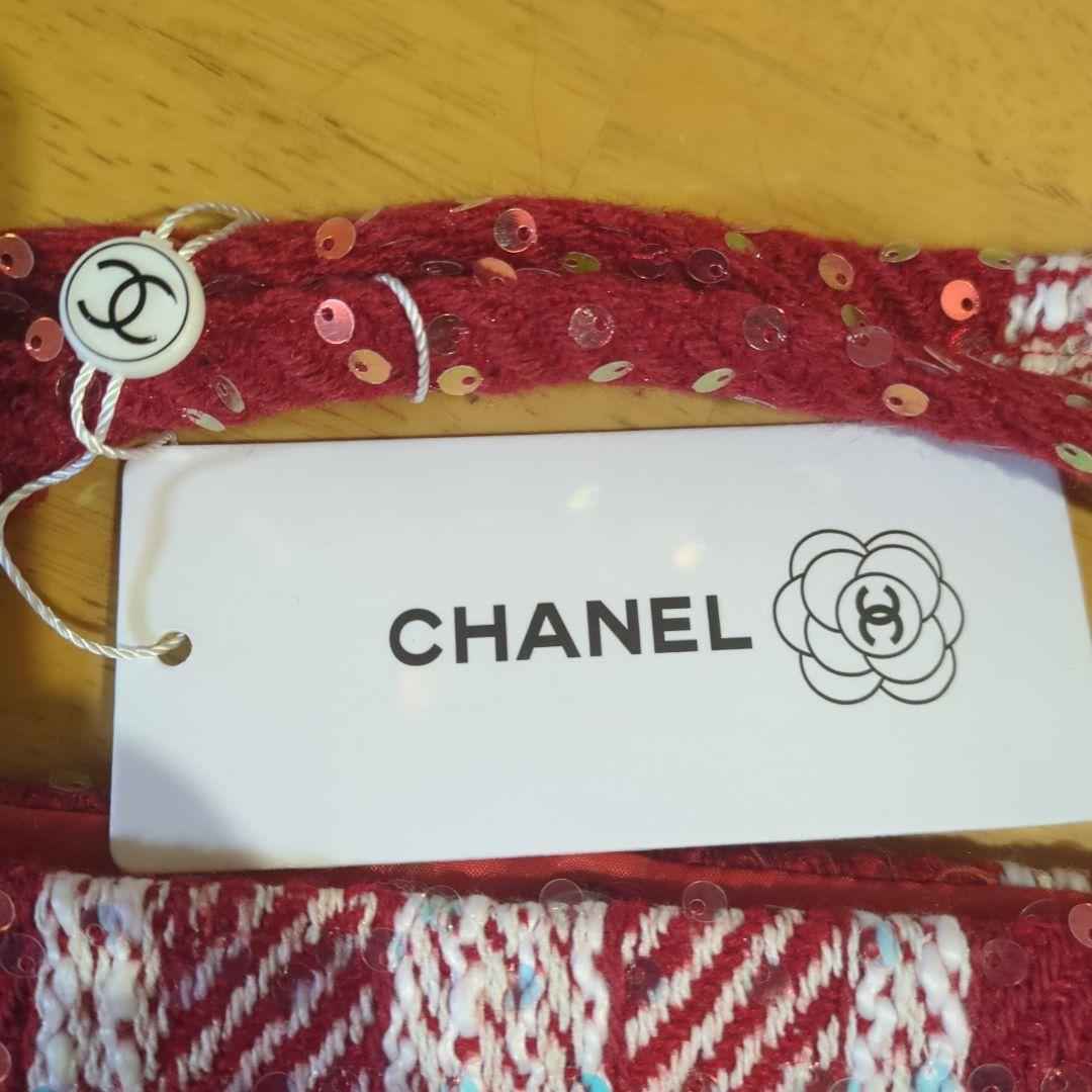 CHANEL スパンコール トートバッグ 赤/白ノベルティ海外VIP限定品