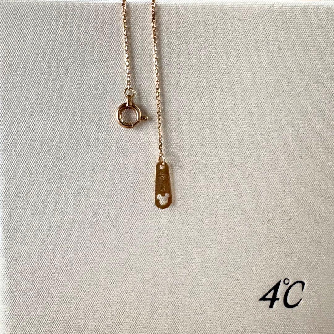 B　4℃ ミッキー コラボ ネックレス ハート K10 ピンクゴールド