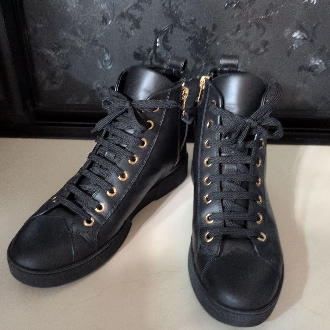 最終値下ルイヴィトンサークルロゴ本革サイドジップ　ハイカットスニーカー23〜24