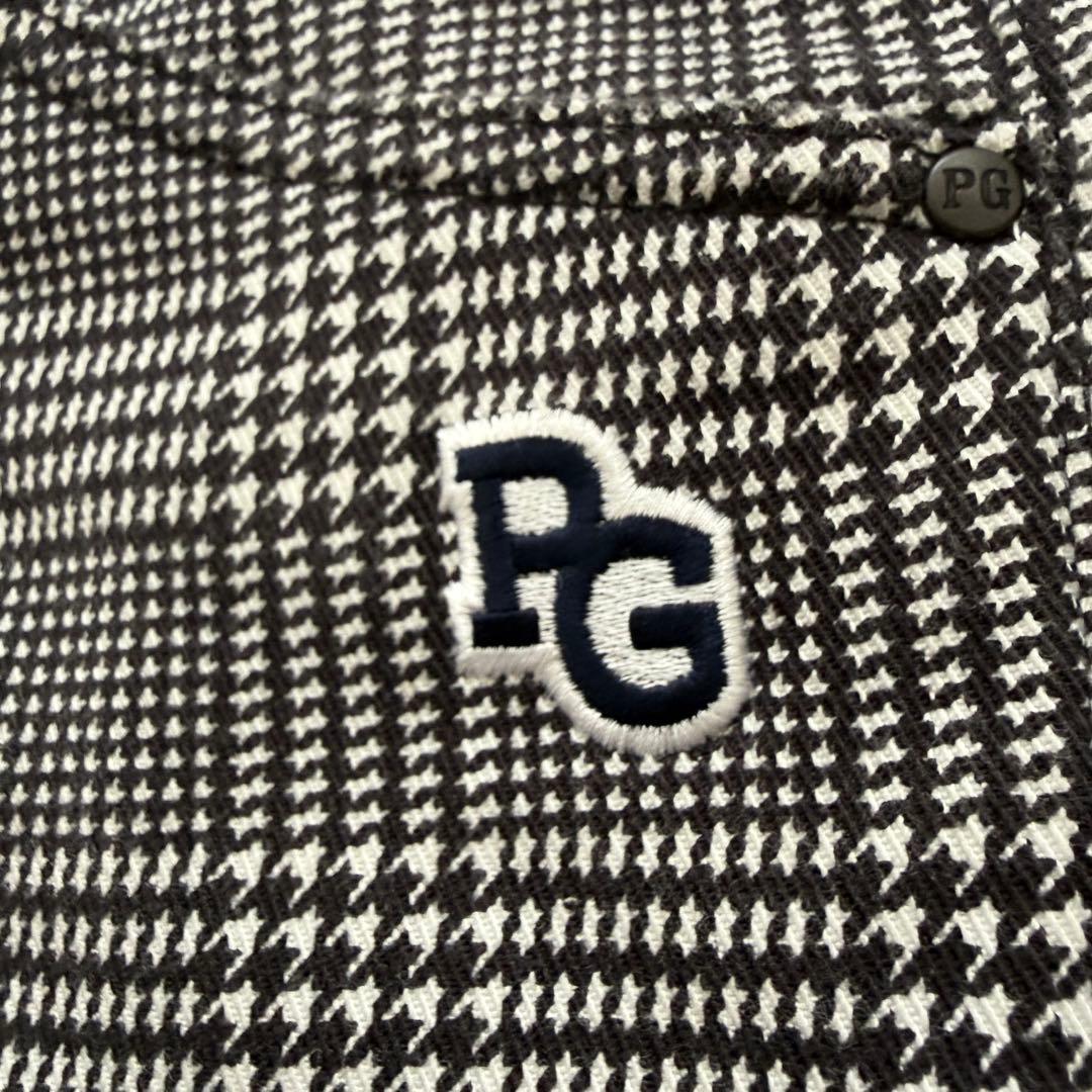 裏起毛　パーリーゲイツ　パンツ　黒　白　チェック　千鳥格子　M〜L相当　4