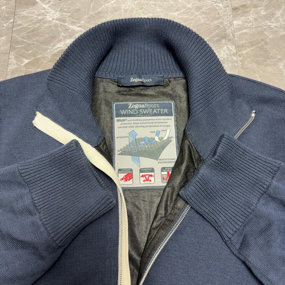 防風 ZegnaSport ドライバーズニット ジップアップニット TEFLON