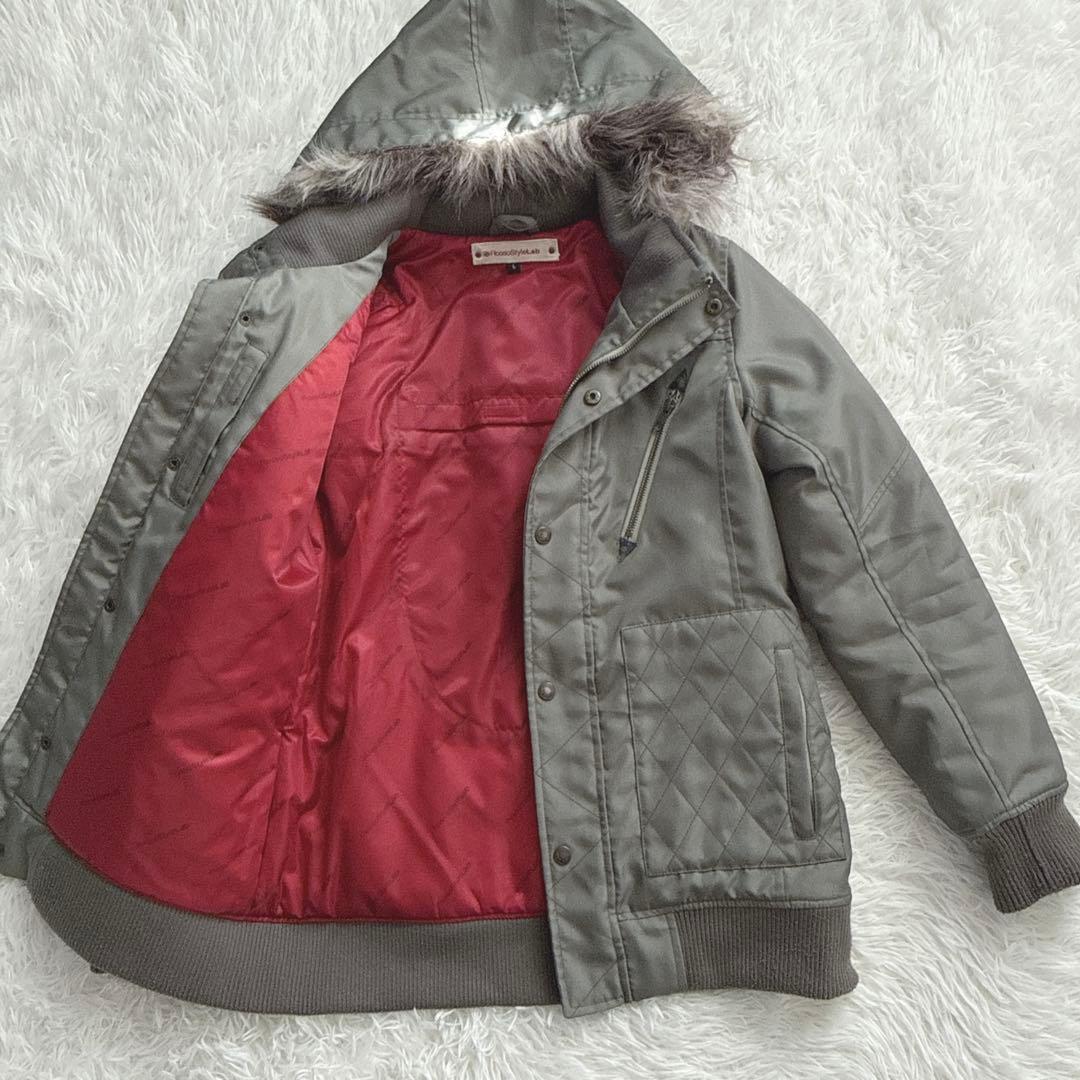 Rosso StyleLab ファー付き レディースL ジャケット カーキ