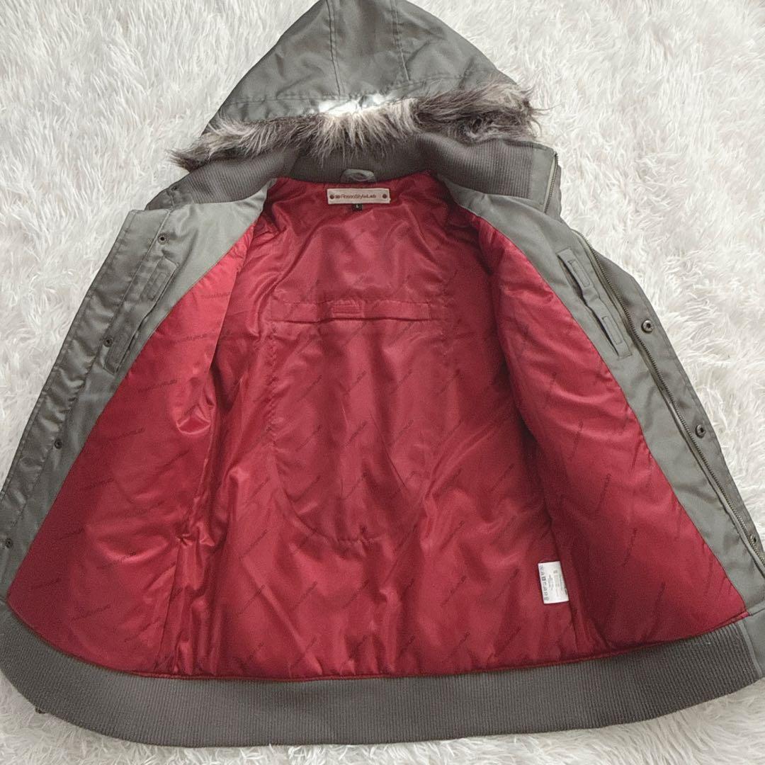 Rosso StyleLab ファー付き レディースL ジャケット カーキ