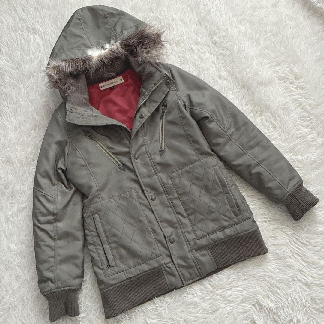 Rosso StyleLab ファー付き レディースL ジャケット カーキ