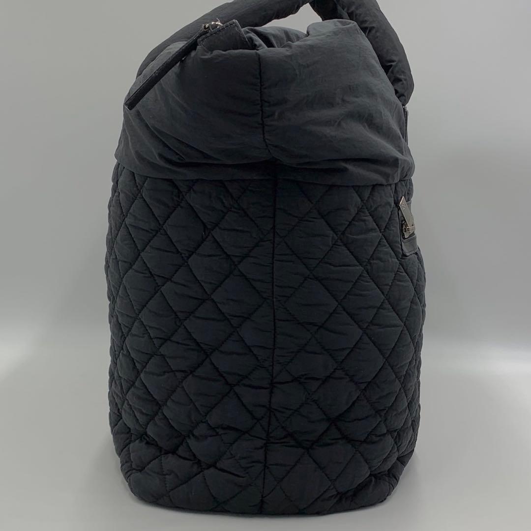 ［美品］CHANEL コココクーンTGM トートバッグ ブラック ナイロン