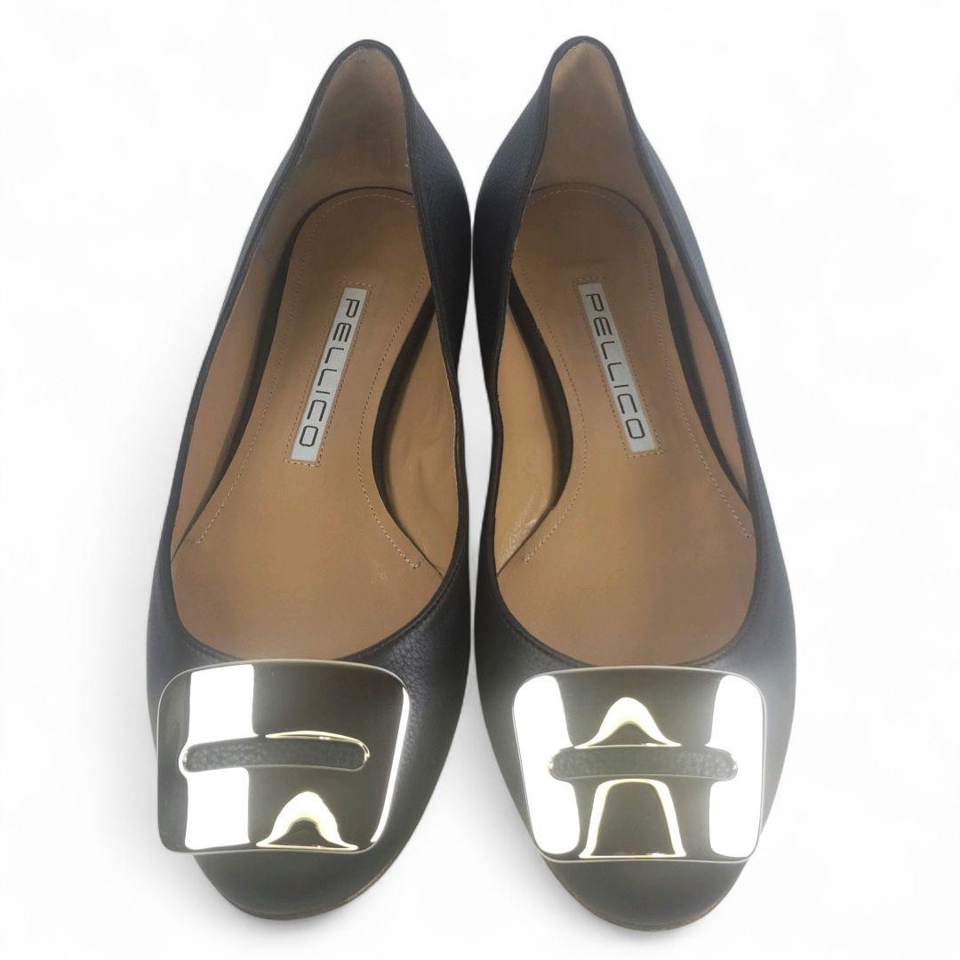 【PELLICO】極美品 GOLD ANELLI FIBBIA パンプス 38