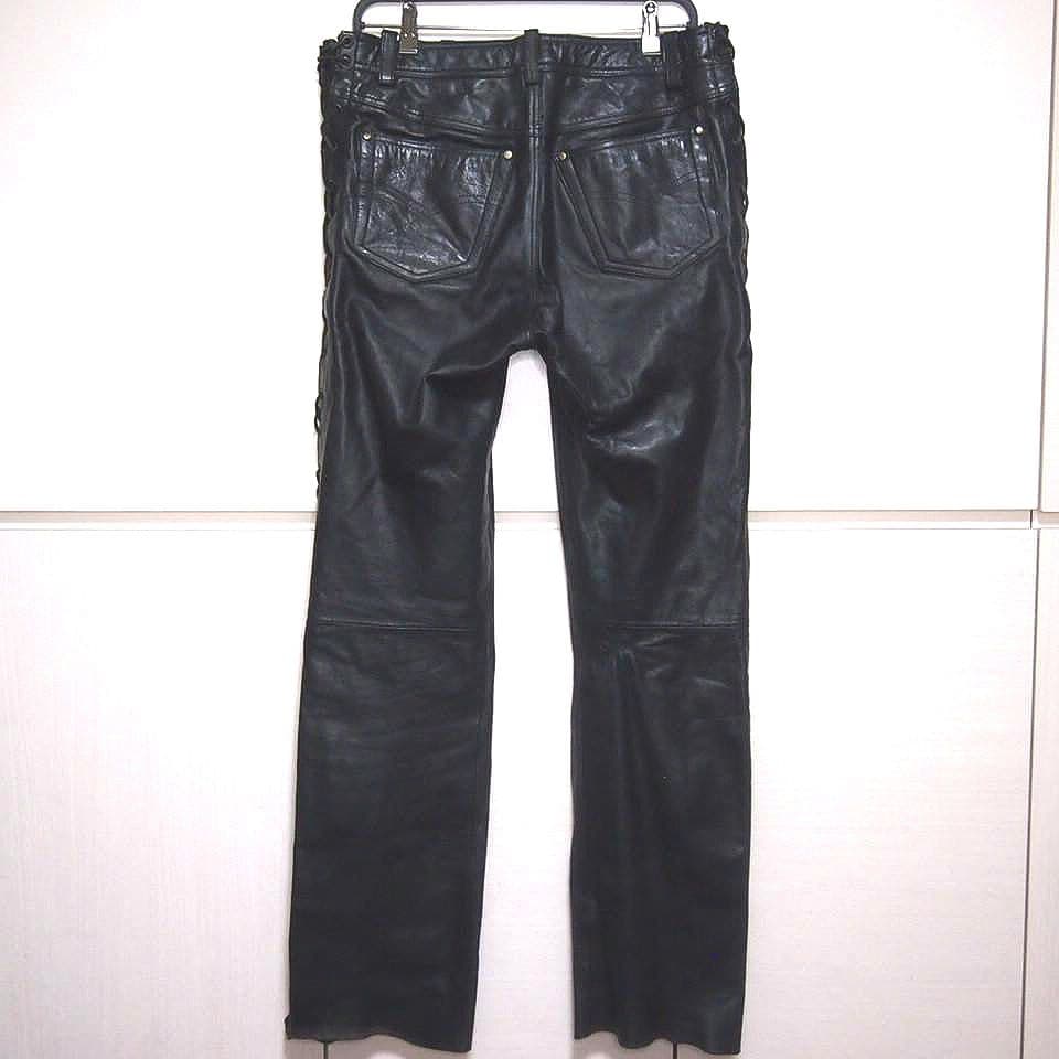 DEGNAR　デグナー　サイド　編み上げ　レースアップ　レザー パンツ　ブラック