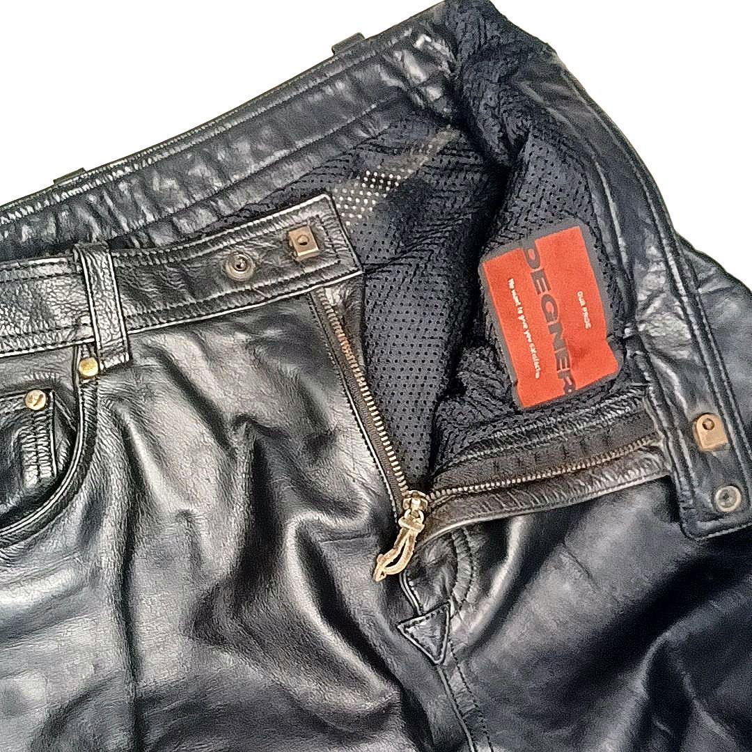 DEGNAR　デグナー　サイド　編み上げ　レースアップ　レザー パンツ　ブラック