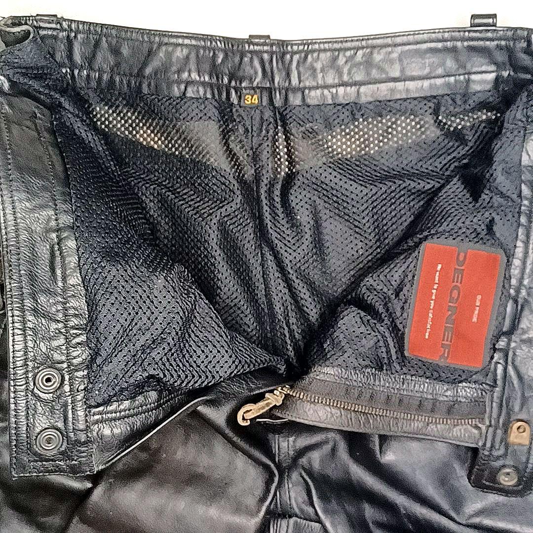 DEGNAR　デグナー　サイド　編み上げ　レースアップ　レザー パンツ　ブラック