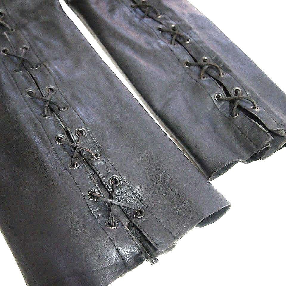 DEGNAR　デグナー　サイド　編み上げ　レースアップ　レザー パンツ　ブラック