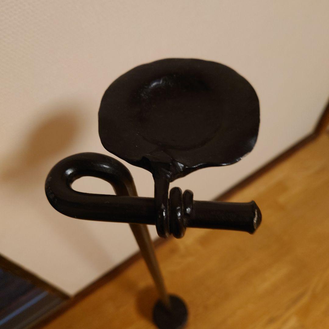 金属製スタンド型オブジェ 　灰皿　鉄　アイアン