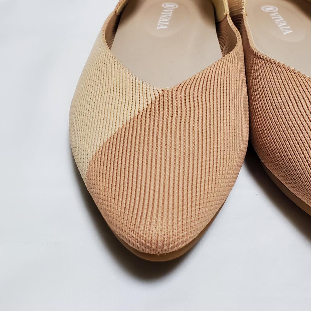 【新品未使用品】　VIVAIA　フラットシューズ　ベージュ系　バイカラー