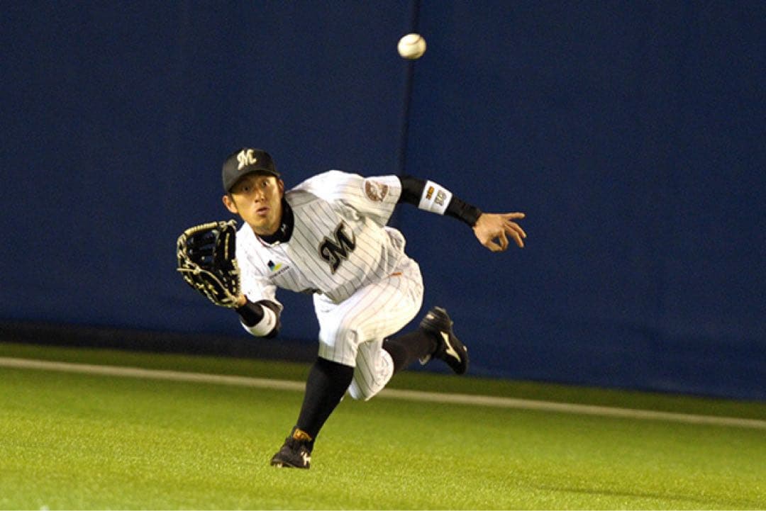 プロ支給品　実使用　岡田幸文　千葉ロッテ　ゼット　プロステイタス　外野手