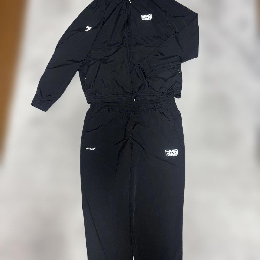 YS美品エンポリオ アルマーニ EA7 ジャージ上下セット ブラック L