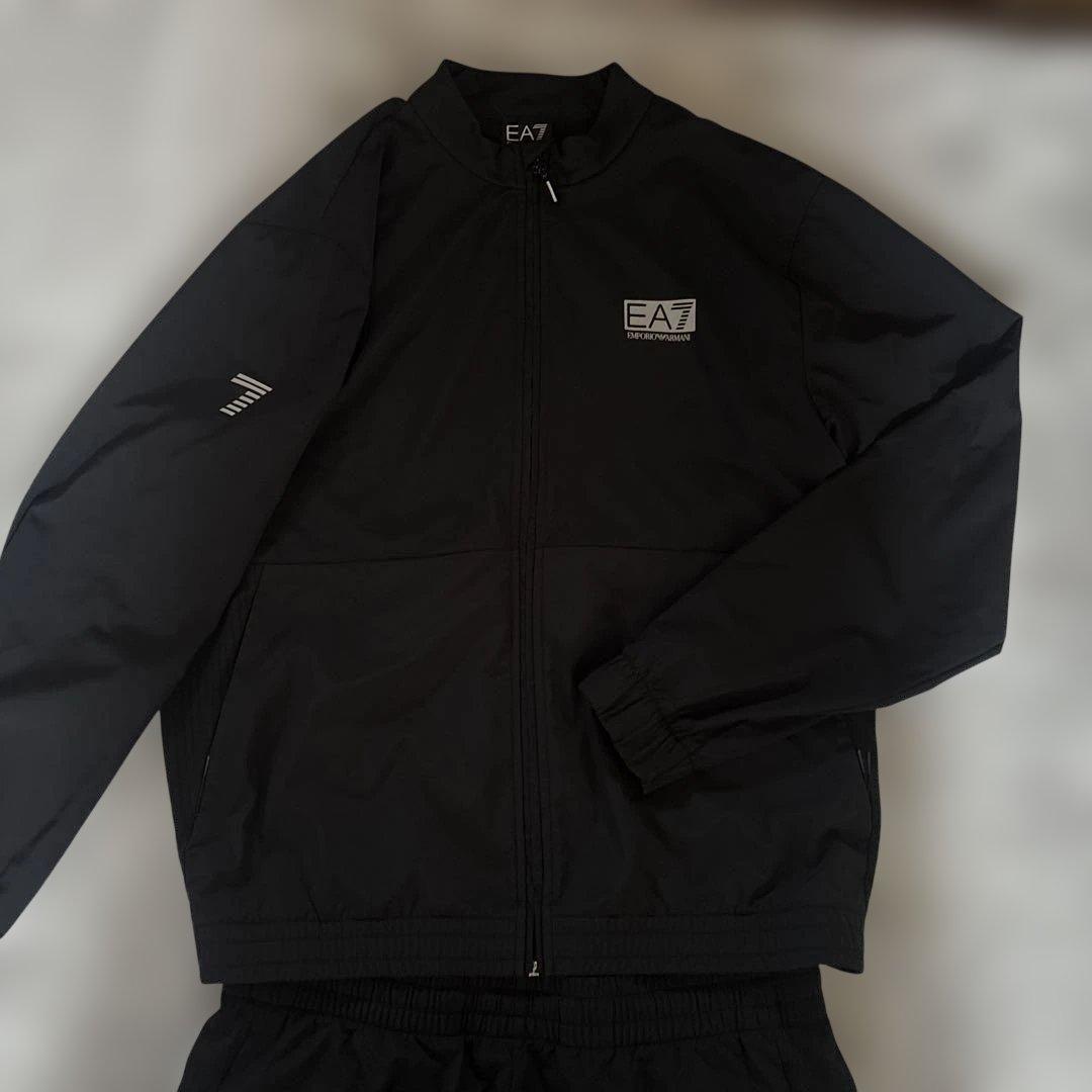 YS美品エンポリオ アルマーニ EA7 ジャージ上下セット ブラック L