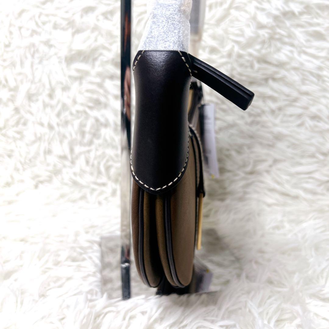 定価8万超え✨ラルフローレン　ハーフムーン　ワンショルダー　レザー　ブラウン