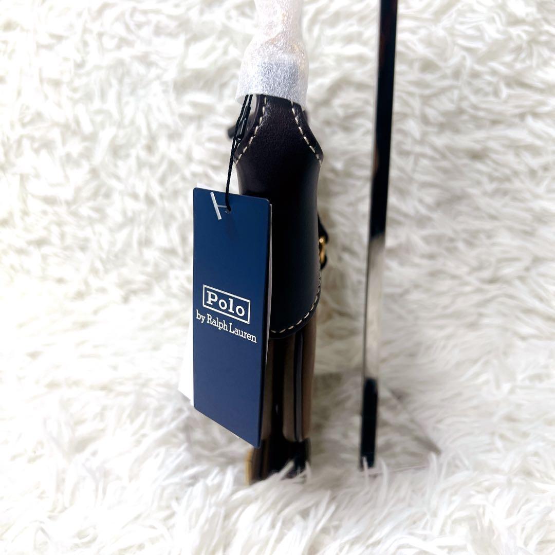 定価8万超え✨ラルフローレン　ハーフムーン　ワンショルダー　レザー　ブラウン