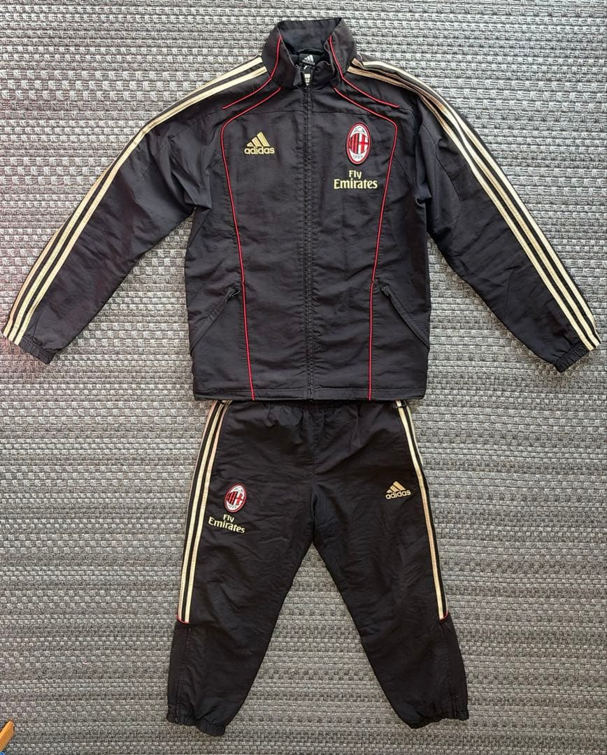 ACミラン ジャージセット adidas 黒　サイズS