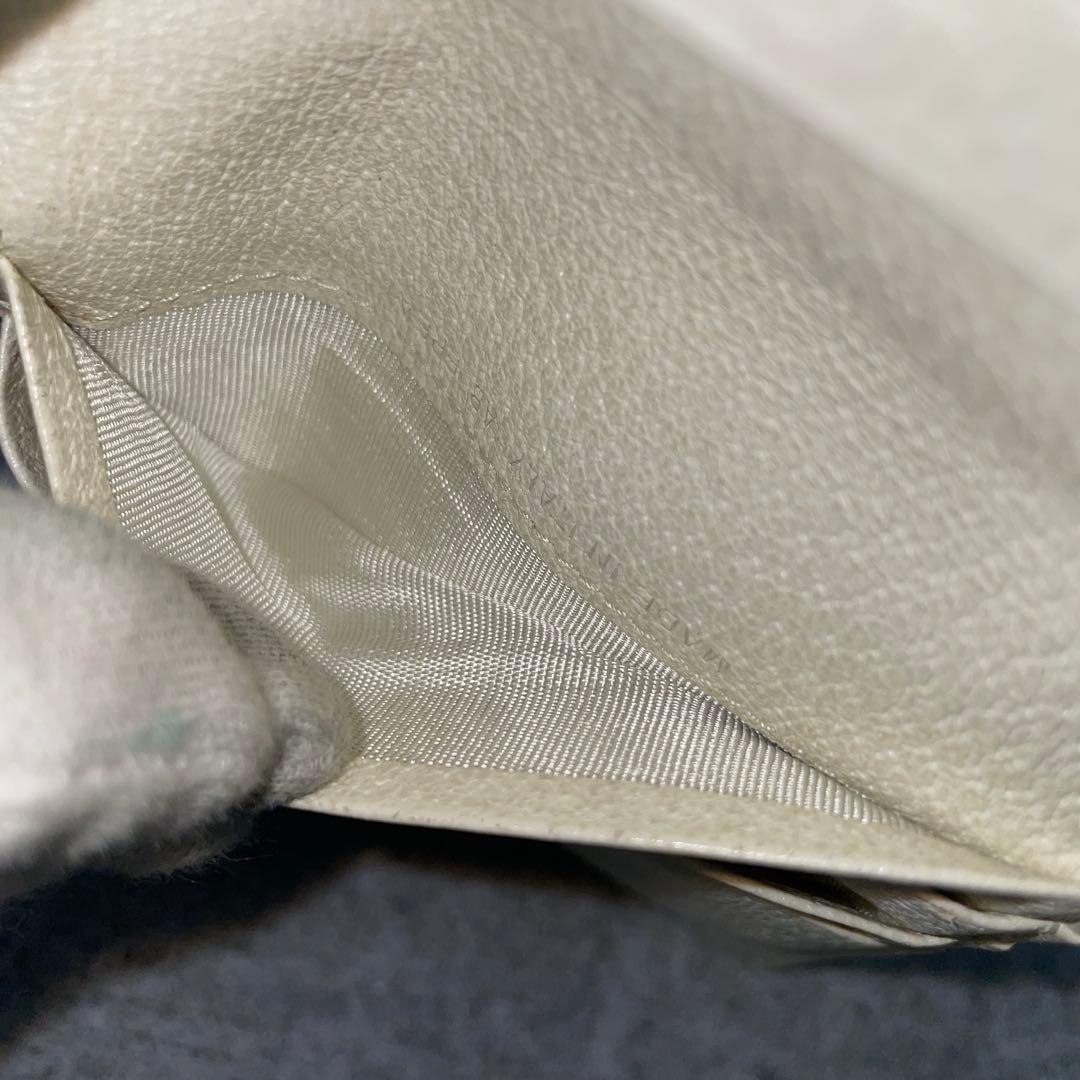 【微美品】BVLGARI ブルガリ 折り財布 総柄 ブルー レザー キャンバス