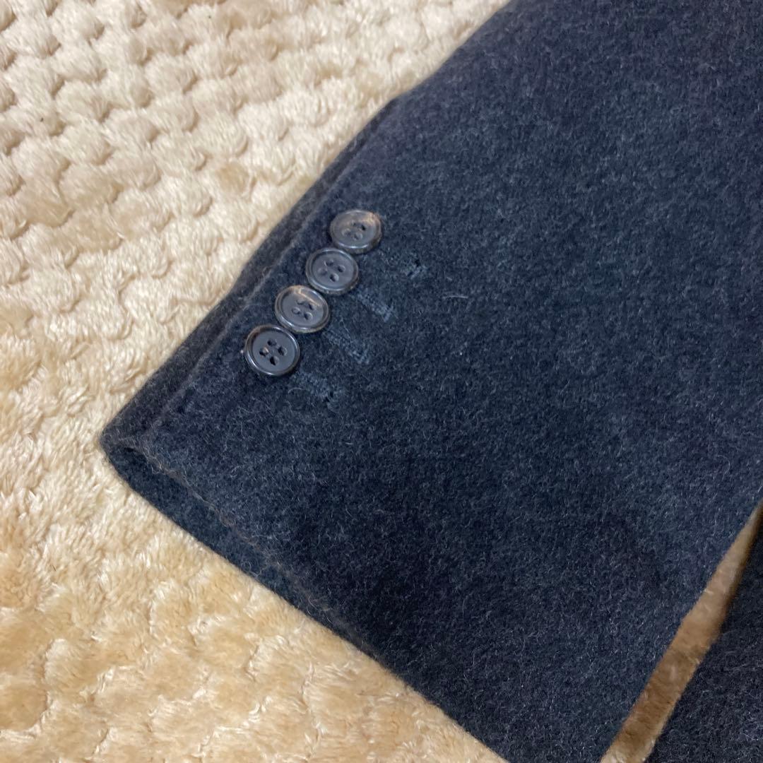 HERMESエルメス　カシミア　チェスターコート　ダークグレー　L