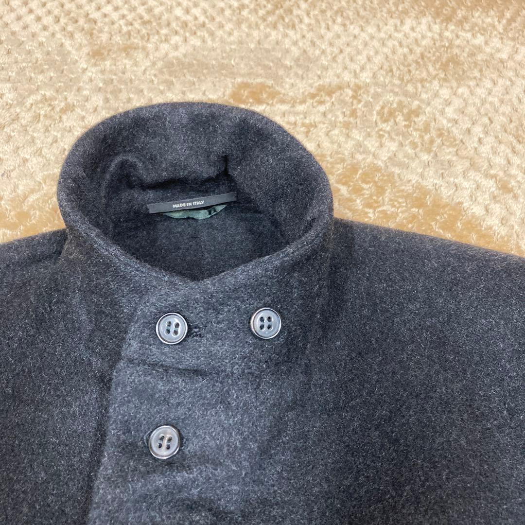 HERMESエルメス　カシミア　チェスターコート　ダークグレー　L