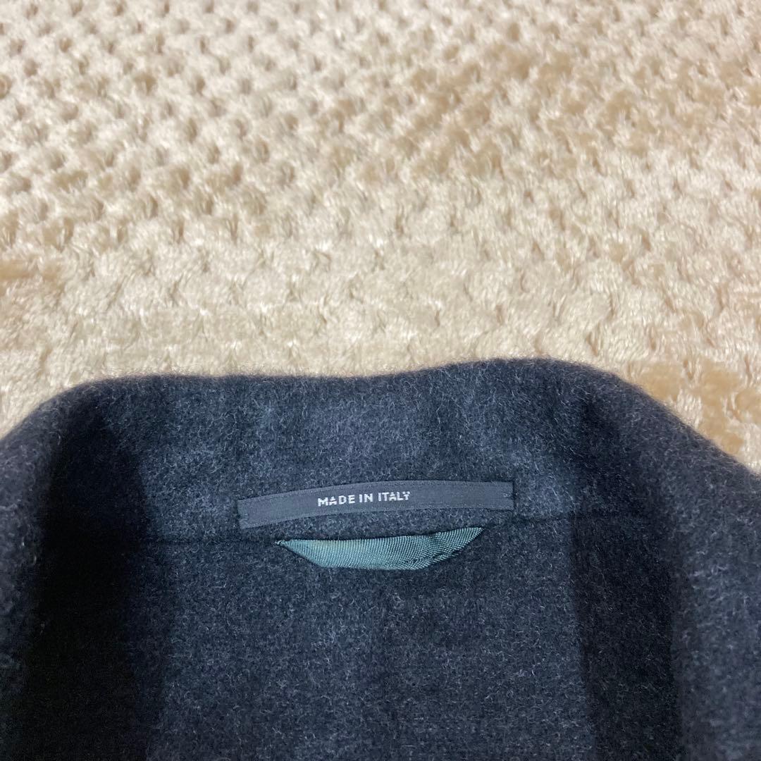 HERMESエルメス　カシミア　チェスターコート　ダークグレー　L